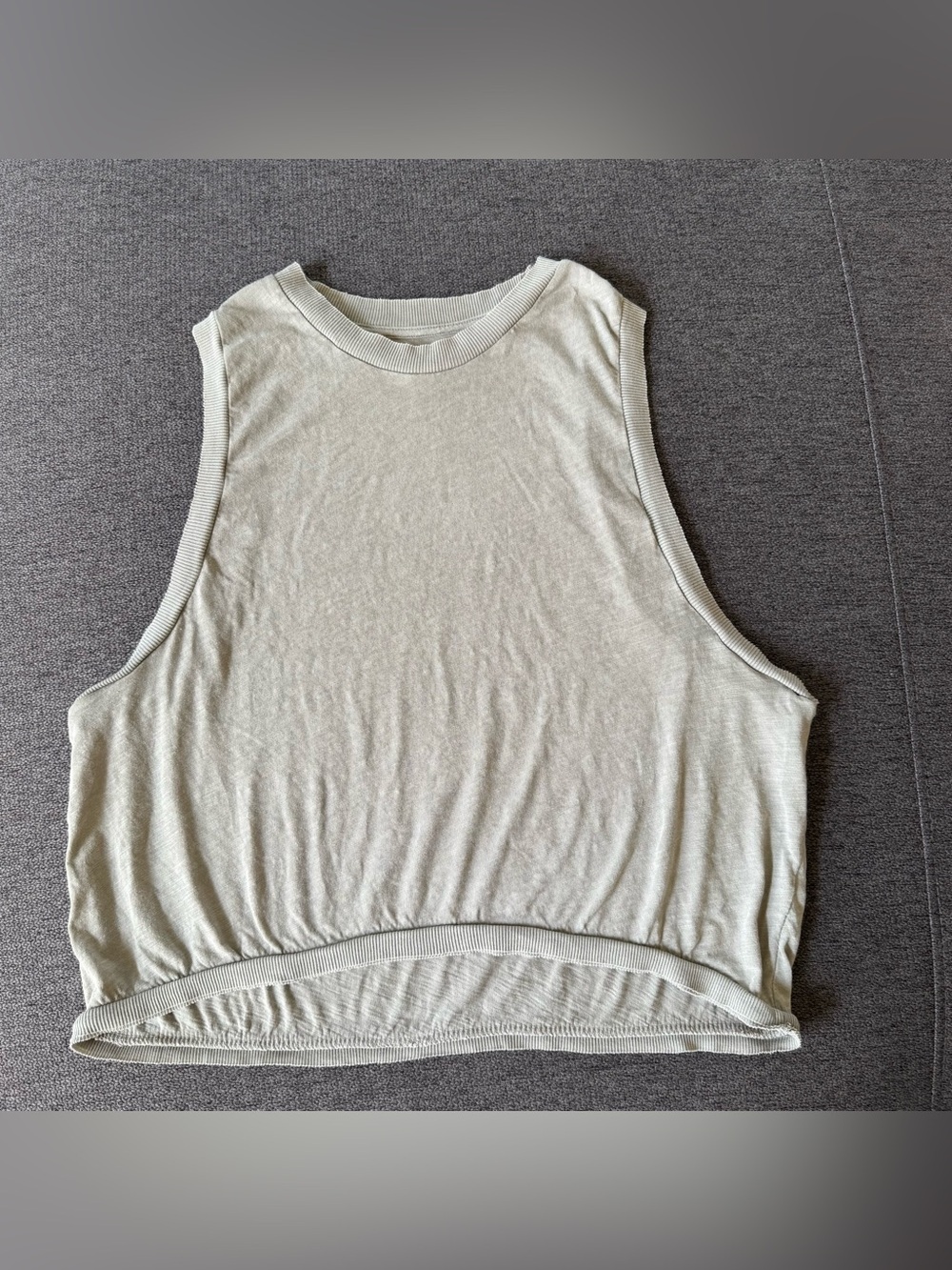 Free People Movement Sage Green Sleeveless Crop Muscle Tank Top Tee Relaxed S/P